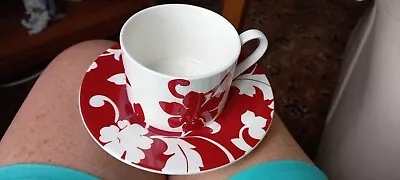 Buy Marks And Spencer Red Damask Cup & Saucer. New • 7£