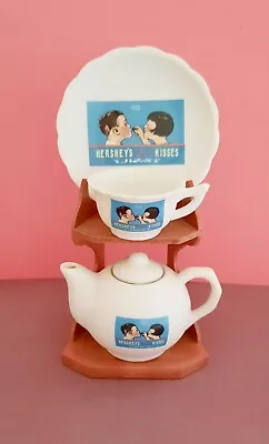 Buy Vintage China Set Miniature Mini Hersheys Kisses Plate Cup Teapot Stand Teaset  • 9.99£
