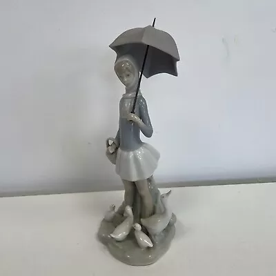 Buy Lladro 4510 “Girl With Umbrella And Geese” Figurine 10.5” Tall • 35£
