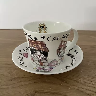 Buy ROY KIRKHAM Cat Walk Breakfast Cup & Saucer Animal Fashions Great Condition • 14.95£
