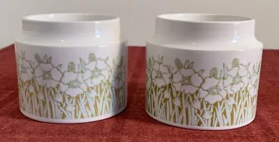 Buy 2 Vintage Hornsea Pottery Fleur Storage Jars / Canisters 10cm, No Lids • 5£
