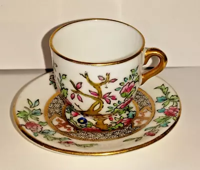 Buy Antique ENGLAND COALPORT A.D. 1750 Miniature Floral Painted Teacup & Saucer • 20.46£