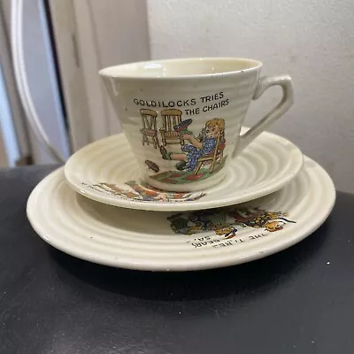 Buy Art Deco 1920s Children's China Tea Trio Set Goldilocks And The Three Bears • 10£