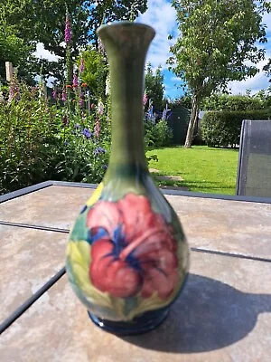 Buy WILLIAM MOORCROFT HIBISCUS PATTERN CLUB SHAPE VASE 26cm High. • 75£