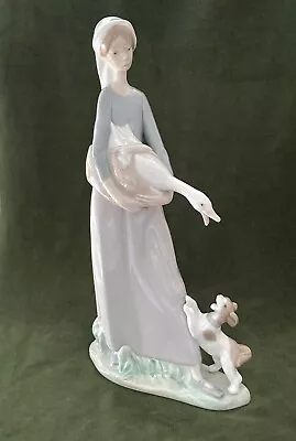 Buy Lladro Girl With Goose And Dog Vintage Figurine Signed Rare • 95£