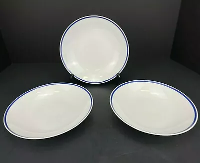 Buy Vintage Thomas Germany 3 Pc Blue Rimmed Porcelain Cereal Soup Bowls • 20.27£