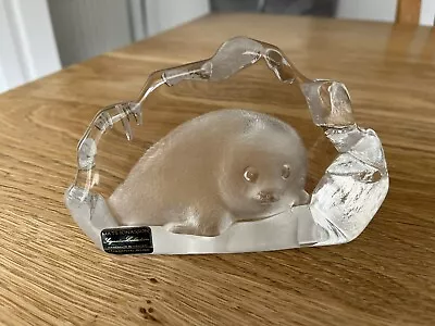 Buy Mats Jonasson Sweden Seal Pup Full Lead Crystal Sculpture Paperweight Large • 20£