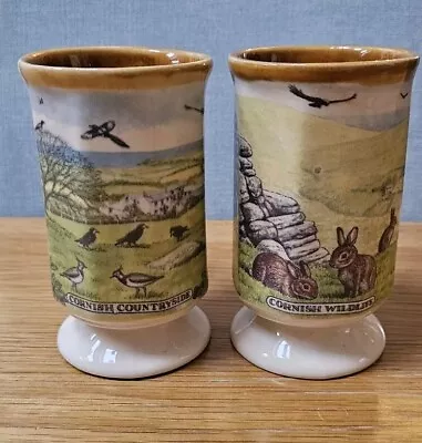 Buy 2 X Presingoll Pottery Cornwall Mugs - Countryside, Wildlife - Lovely Condition • 12.99£