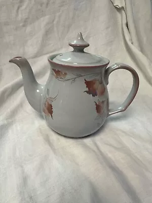 Buy Denby Twilight Lidded Teapot Fine Stoneware Floral Grey Excellent Condition • 10£