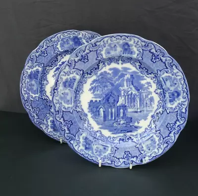 Buy 2 X George Jones 1790 Abbey Plates Blue & White • 14.99£