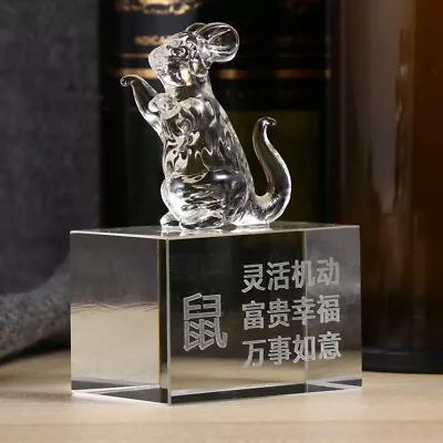 Buy Crystal Animals Figurines Glass Animals Figures Chinese New Year Rat • 13.35£