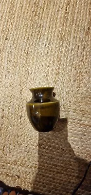 Buy Prinknash Pottery Dark Olive Brown Green Vase  • 3.99£
