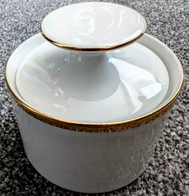 Buy Vintage THOMAS GERMANY SUGAR BOWL & LID - White Pottery Porcelain With Gold Band • 4.99£