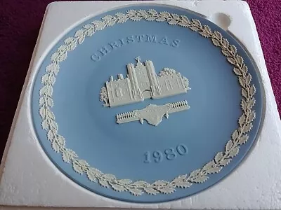Buy 1980 Wedgwood Blue Jasperware Christmas Plate - Marble Arch - Boxed • 5£
