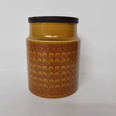 Buy Vintage Hornsea Saffron Storage Jar Orange And Brown With Wooden Lid • 14£