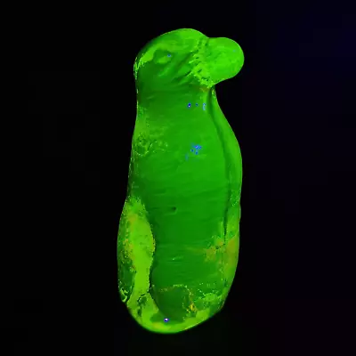 Buy Uranium Penguin Uranum Vaseline Yellow Glass Figurine Animal Art Glass • 63.88£