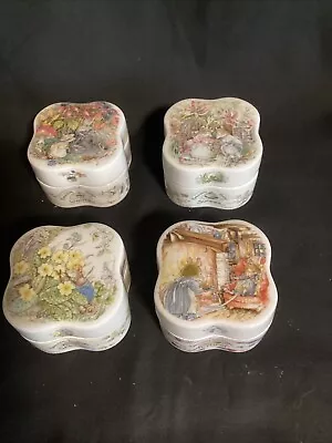 Buy Royal Doulton Brambly Hedge Clover  4 X Seasons Trinket Boxes 1st Ex Cond • 120£