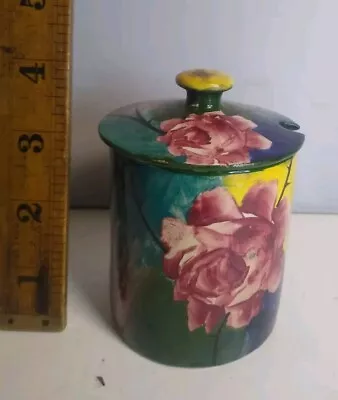 Buy Antique Scottish Wemyss Jazzy Rose Jam Pot And Cover • 49£