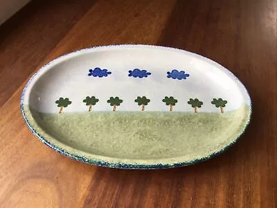 Buy Price & Kensington Spongeware Blue Clouds 31cm Oval Platter Made In England • 8£