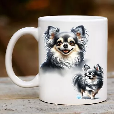 Buy Long Haired Chihuahua Mug, Watercolour Pet Dog - Ideal Gift • 8£