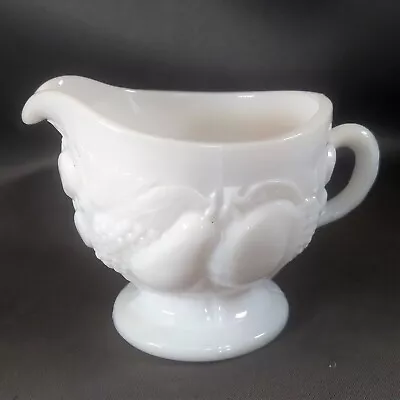 Buy Westmoreland Della Robbia Creamer Milk Glass Footed Harvest Fruit Embossed • 6.52£