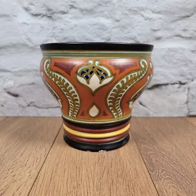 Buy Signed Gouda Regina Holland Pottery Planter / Vase, Plato 264 Art Nouveau Deco • 34.99£