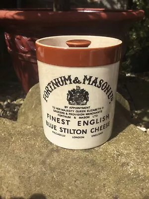 Buy Vintage Fortnum & Mason Blue Stilton Stoneware Jar Two Tone Underglaze Print • 6.95£