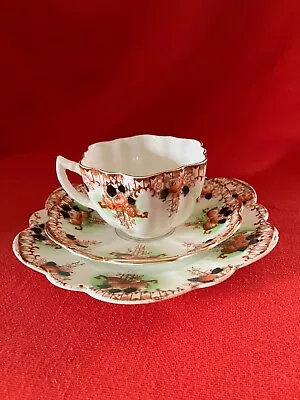 Buy C 1921 Melba China Hand Painted Tea Trio #6 Imari Floral Pattern #2073 • 39.70£
