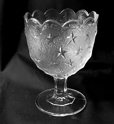 Buy EPAG Gilllinder And Sons Vintage Dessert Glass; Stippled Star Design • 11.65£