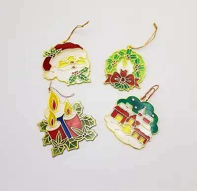 Buy Vintage Small Plastic Stained Glass Christmas Window Hanging Decorations • 8£