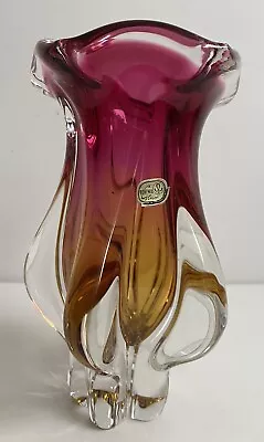 Buy Vintage Czech Chribska Art Glass Vase Designed By Josef Hospodka C1970's • 48£