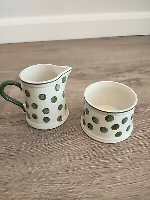 Buy Arthur Wood Green Spot Milk Jug & Sugar Bowl 'Normandy'  • 12£