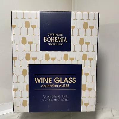 Buy Bohemia Crystalite Champagne Flutes X 6 Boxed 10 Fl Oz / 290 Ml • 19.95£