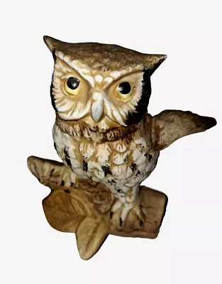 Buy Vintage Homeco Great Horned Owl Ceramic Figurine MCM • 10.25£