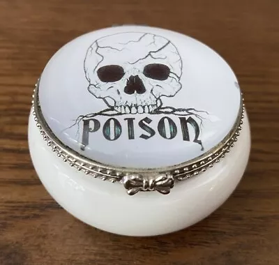 Buy Nemesis Ceramic Poison Hinged Pill / Trinket Box Skull Design 💀 • 3£