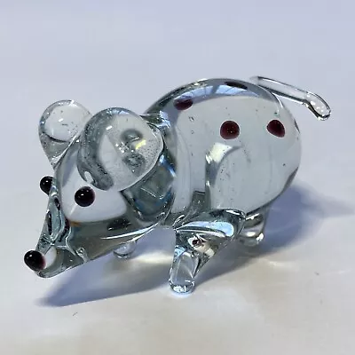 Buy Handmade Glass Crystal Miniature Spotted Rat Figurine • 9.32£