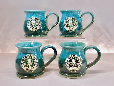 Buy Black Dog Pottery Irish Claddagh Design Set Of 4 8 Ounce Mugs • 36.34£