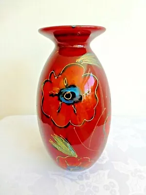 Buy Anita Harris, Hand Painted ' Special Poppy’  Unique Vase. • 70£