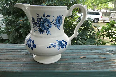 Buy Vintage Lord Nelson Pottery,England,pitcher Blue Roses,11-72,teapot,handle,vase • 7.45£