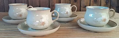 Buy Denby Daybreak 4 X Tea/Coffee Mugs/Cups And Saucers • 19.99£