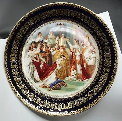 Buy French Sevres Style Cobal Blue Porcelain Napoleonic Plate JOSEPHINE CORONATION • 1,040.66£