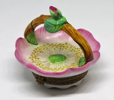 Buy Limoges France Box - Parry-vieille -  Rose Flower Basket & Porcelain Handle • 139.78£