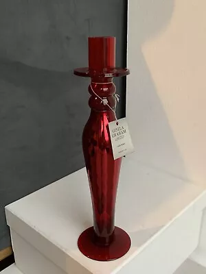 Buy Gisela Graham Rare Find Glass Ruby Red Royal Candleholder 1999  SPIRAL Big Sales • 4.99£
