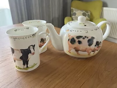 Buy The Leonardo Collection Fine Bone China Farmyard Mugs And Teapot • 15£