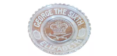 Buy Vintage Pressed Glass Royal Coronation Plate - George The Sixth Dated 1937 • 9.50£