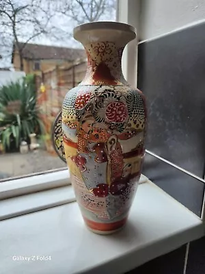 Buy Antique Japanese Meiji Period Kyoto Satsuma Vase Hand Glazed Pottery C1910  • 17£
