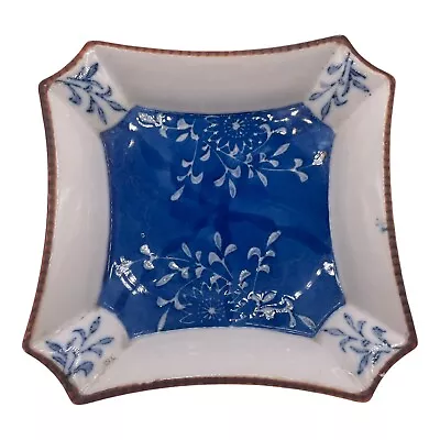 Buy Pier 1 Imports Ceramic Blue And White Trinket Soap Dish Copper Band Floral • 13.04£