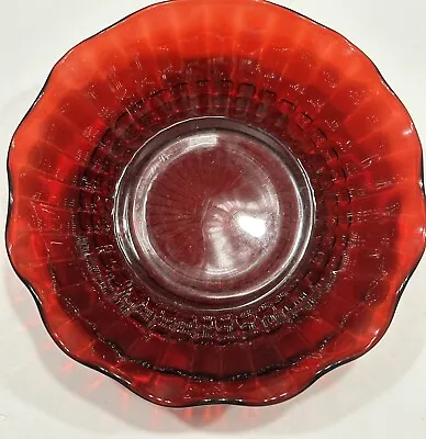 Buy Vintage Anchor Hocking- Ruby Red Bowl W/ Scalloped Edge - 6.25  - EUC • 11.17£