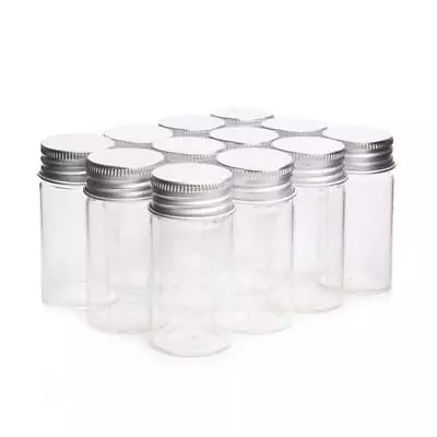 Buy Vials Small Glass Bottles Mini Jars With Aluminum Screw New Storage Lids J8M8 • 2.87£