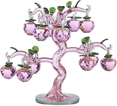 Buy Glass Crystal Pink Apple Fruit Tree Ornament Gift Home Desk Craft Decor 12 Apple • 54.99£